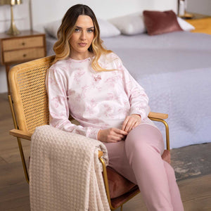 Pigiama Donna scollo serafino caldo cotone Irge IRI2427