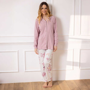 Pigiama donna maglia aperta caldo cotone Irge IRI2460