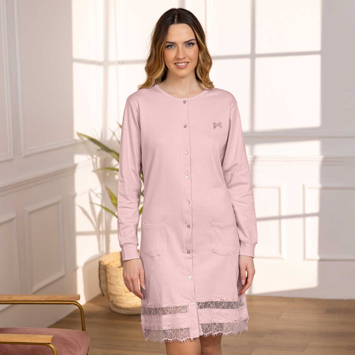 Camicia da notte donna caldo cotone Irge IRI2465