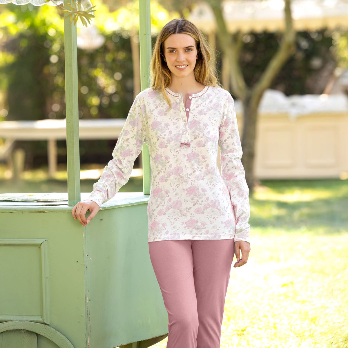 Pigiama donna scollo serafino cotone Irge IRL2561