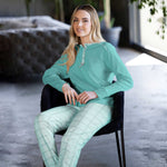 Pigiama donna scollo serafino caldo cotone Irge MII2505