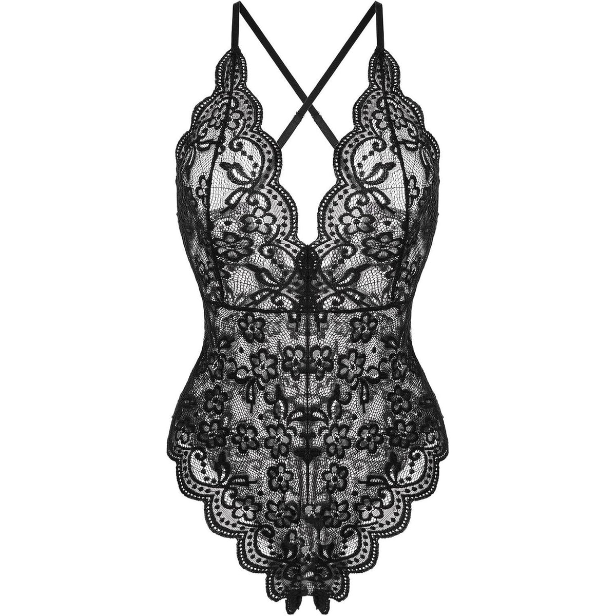 Body sexy pizzo semitrasparente floreale Iyali Enrica