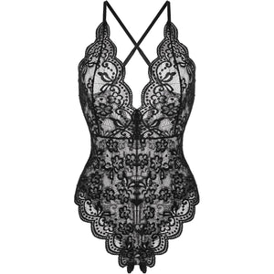 Body sexy pizzo semitrasparente floreale Iyali Enrica