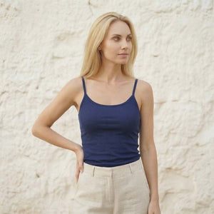 Canotta donna Jadea 2005 Green Cotton spalla sottile