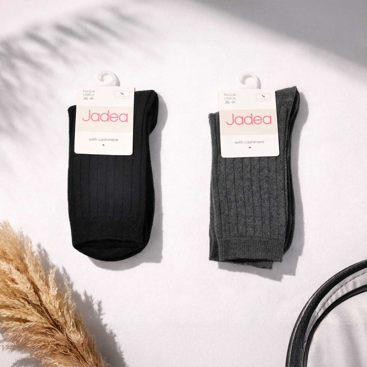 Calza donna corta a coste cashmere e modal Jadea JCB803- 2 paia