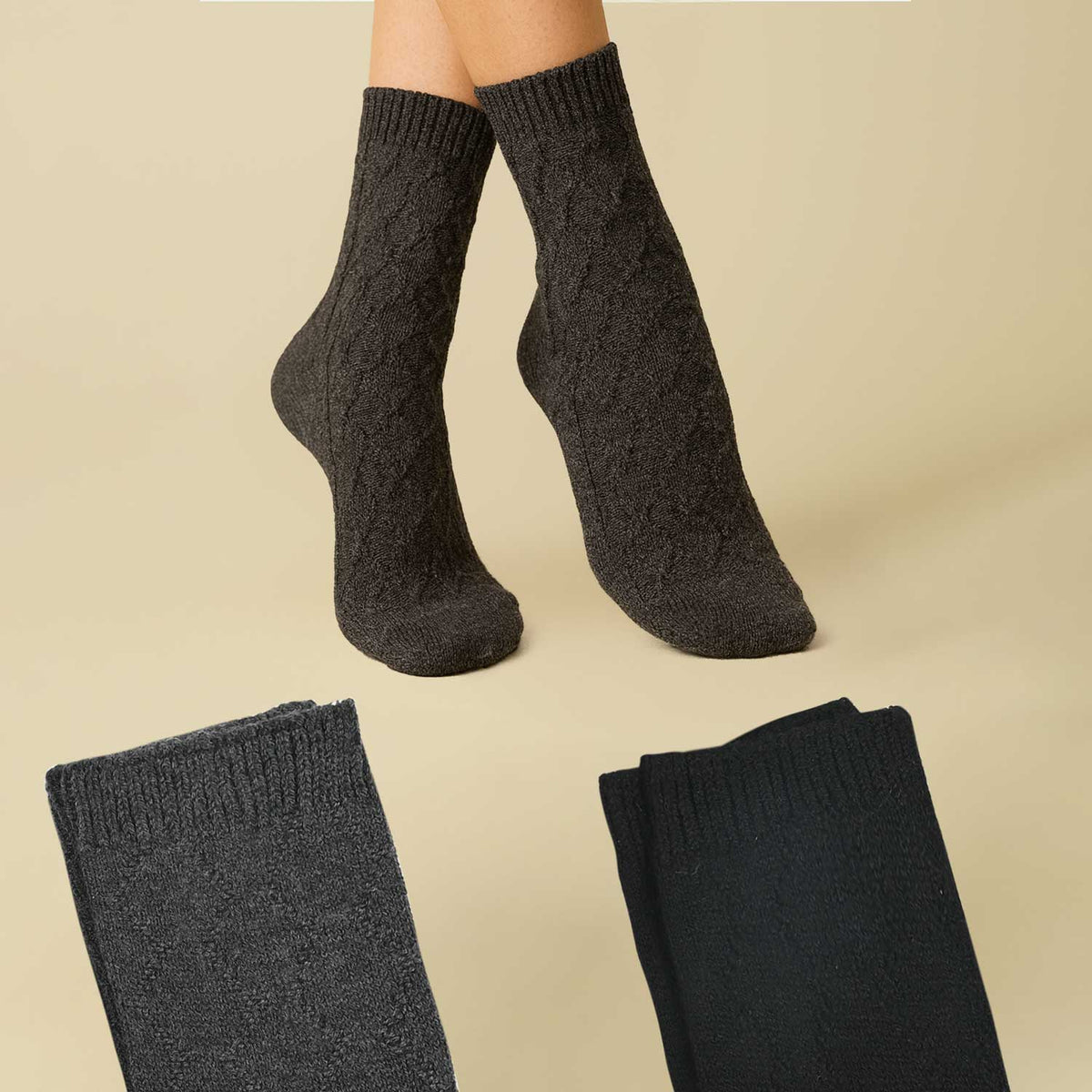 Calze whit cashmere+ modal Jadea corte 2 paia ass JCM804