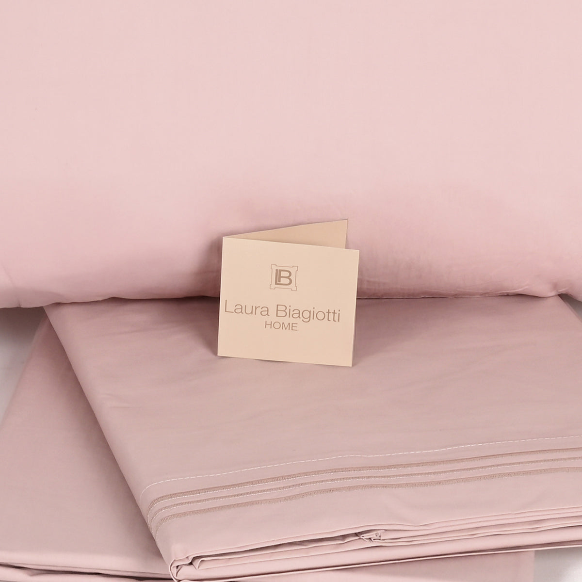 Completo Letto Matrimoniale con ricamo laterale 100% cotone Laura Biagiotti Florie