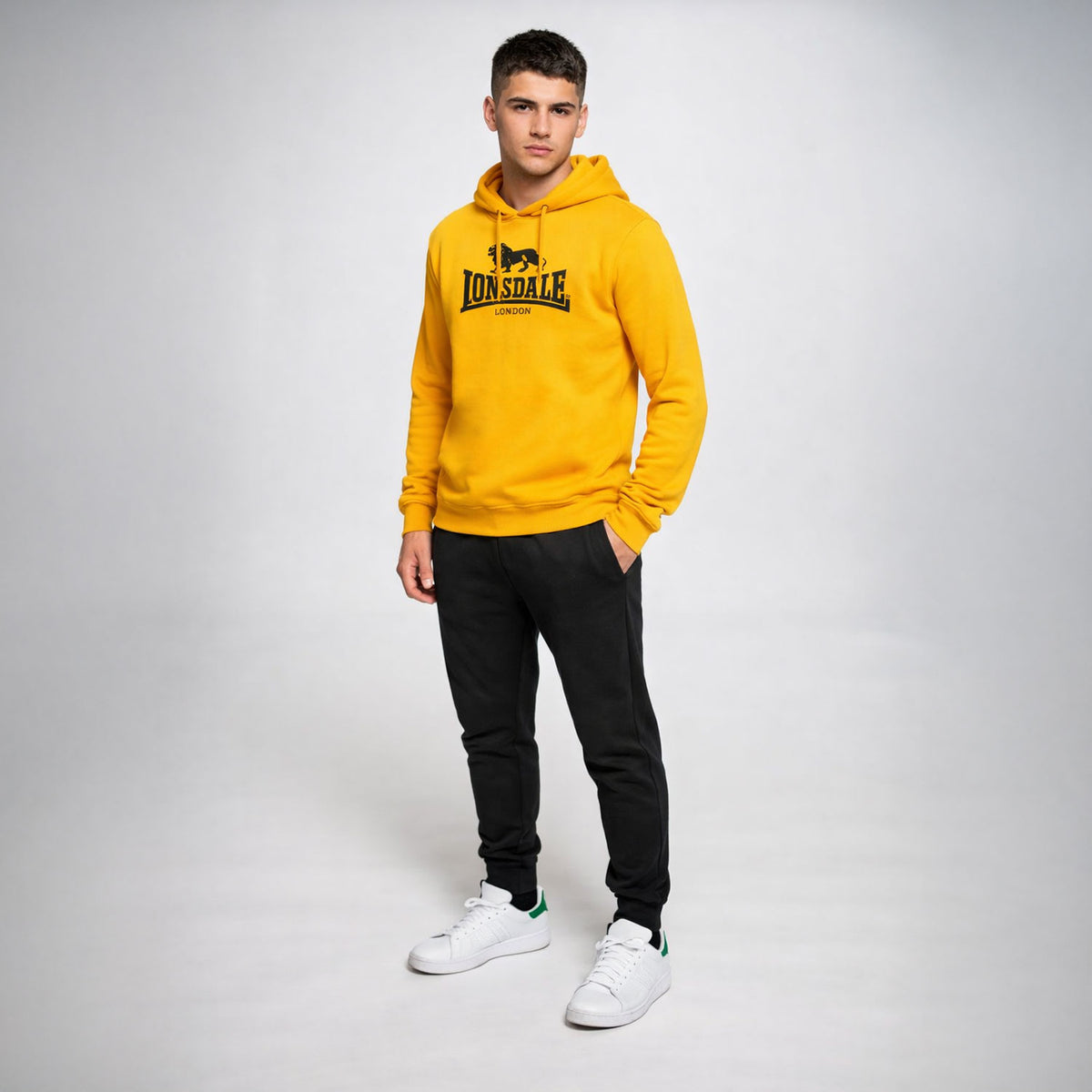 Tuta uomo con cappuccio cotone garzato Lonsdale LOUAI25176