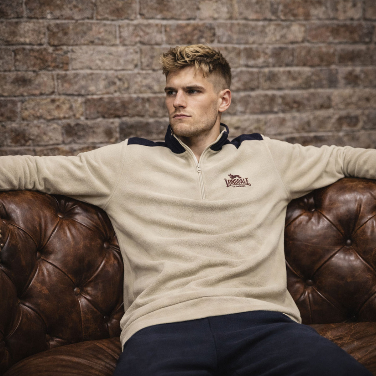 Pigiama uomo in caldo pile scollo serafino Lonsdale LOUAI25237