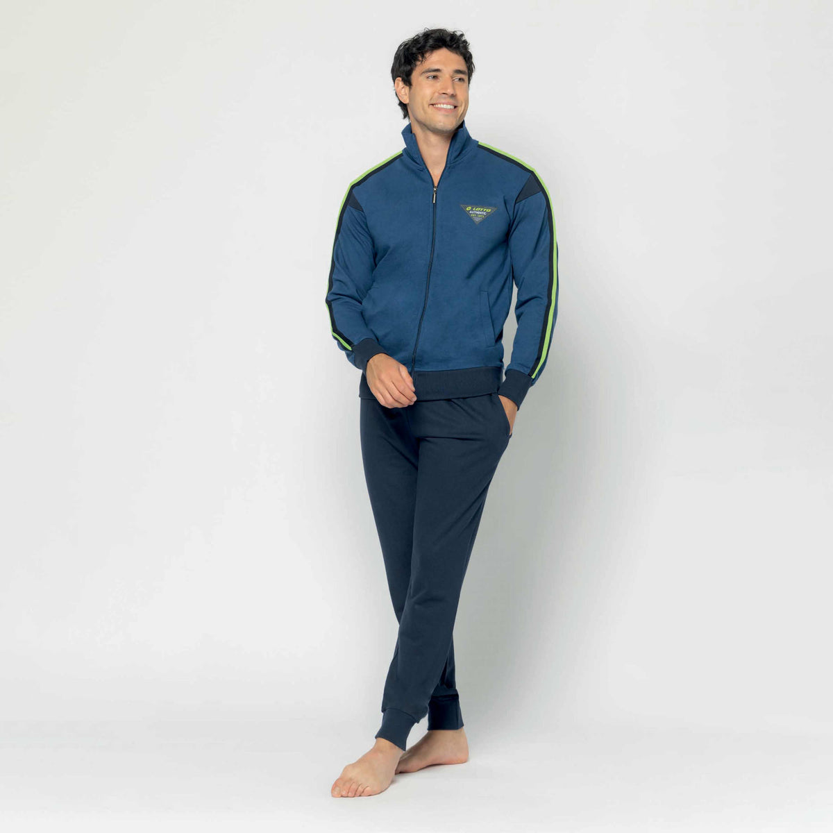 Tuta Uomo Primaverile cotone garzato con full zip Lotto LA1074