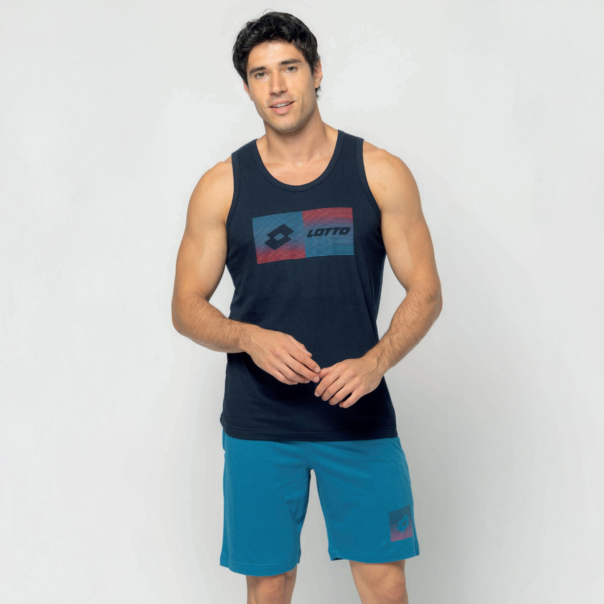 Pigiama uomo corto 100% cotone Lotto LP1211