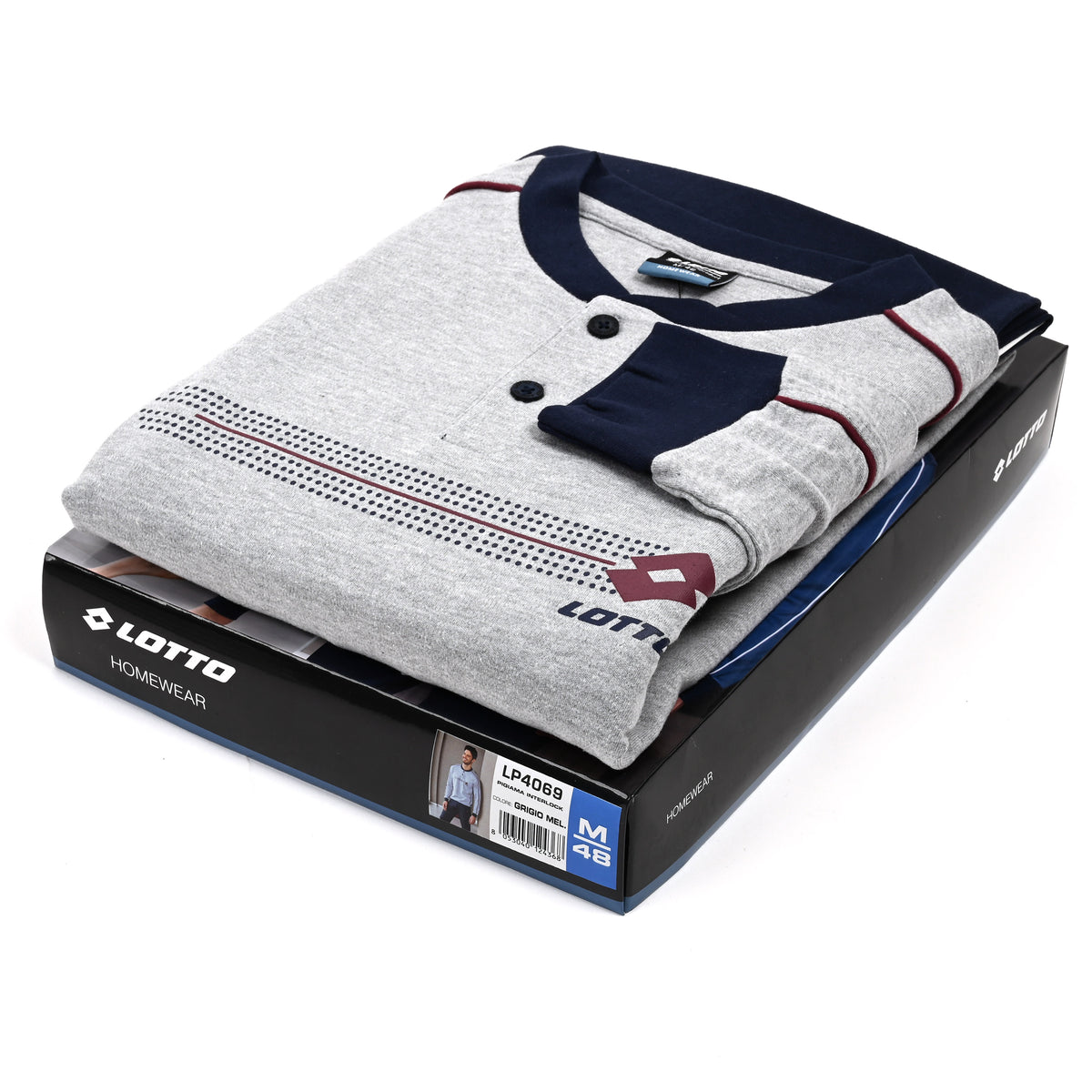 Pigiama uomo Interlock con dettagli geometrici Lotto LP4069
