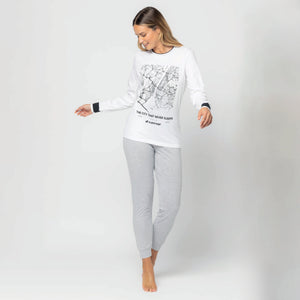 Pigiama Donna in cotone maglia con stampa Lotto Homewear LP5207