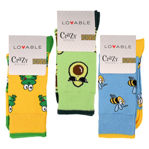 Calze Unisex Lovable a fantasia colorate L06JF Variante B 3 paia