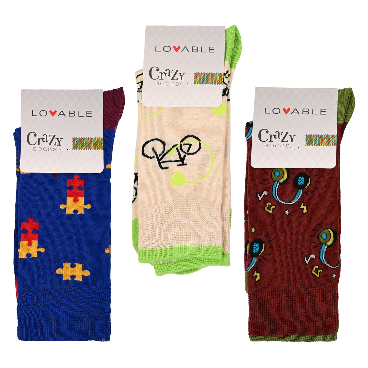 Calze unisex in caldo cotone a fantasia Lovable L06JF 3 paia