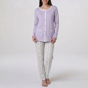 Pigiama donna lungo in cotone leggero Lovable L0EQH
