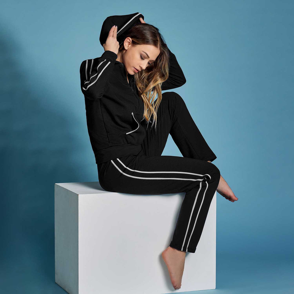Tuta donna full zip in felpina garzata Lunatica 52077