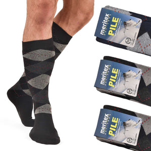 Calze lunghe invernali Meritex 212 rombi in pile caldo 3 paia