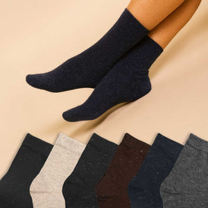 Calze corte caldo cotone meritex donna lamè 6 paia dark 3620
