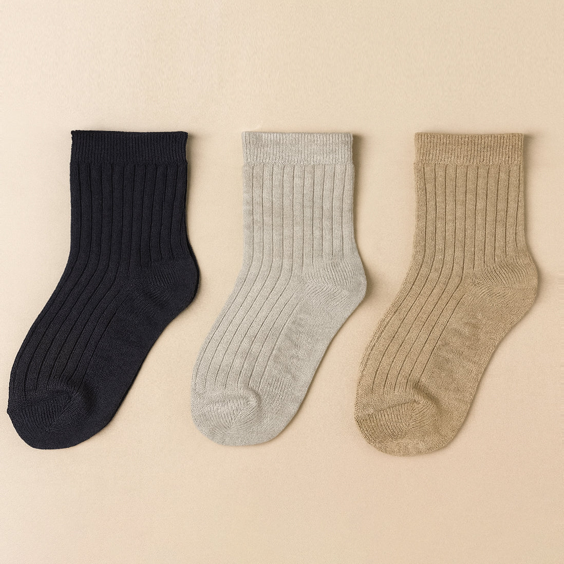 Calze bambino assortite cashmere corte a coste Meritex 3 paia