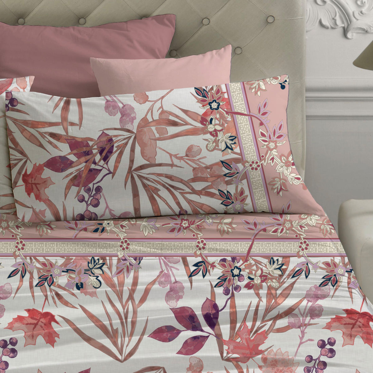 Completo letto maxi Laura Biagiotti 100% Percalle di cotone Palma