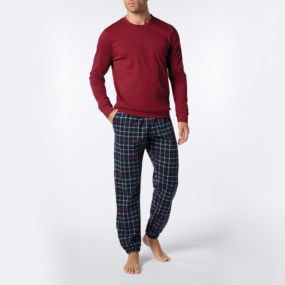Pigiama uomo caldo cotone tartan Perofil VPRT93207