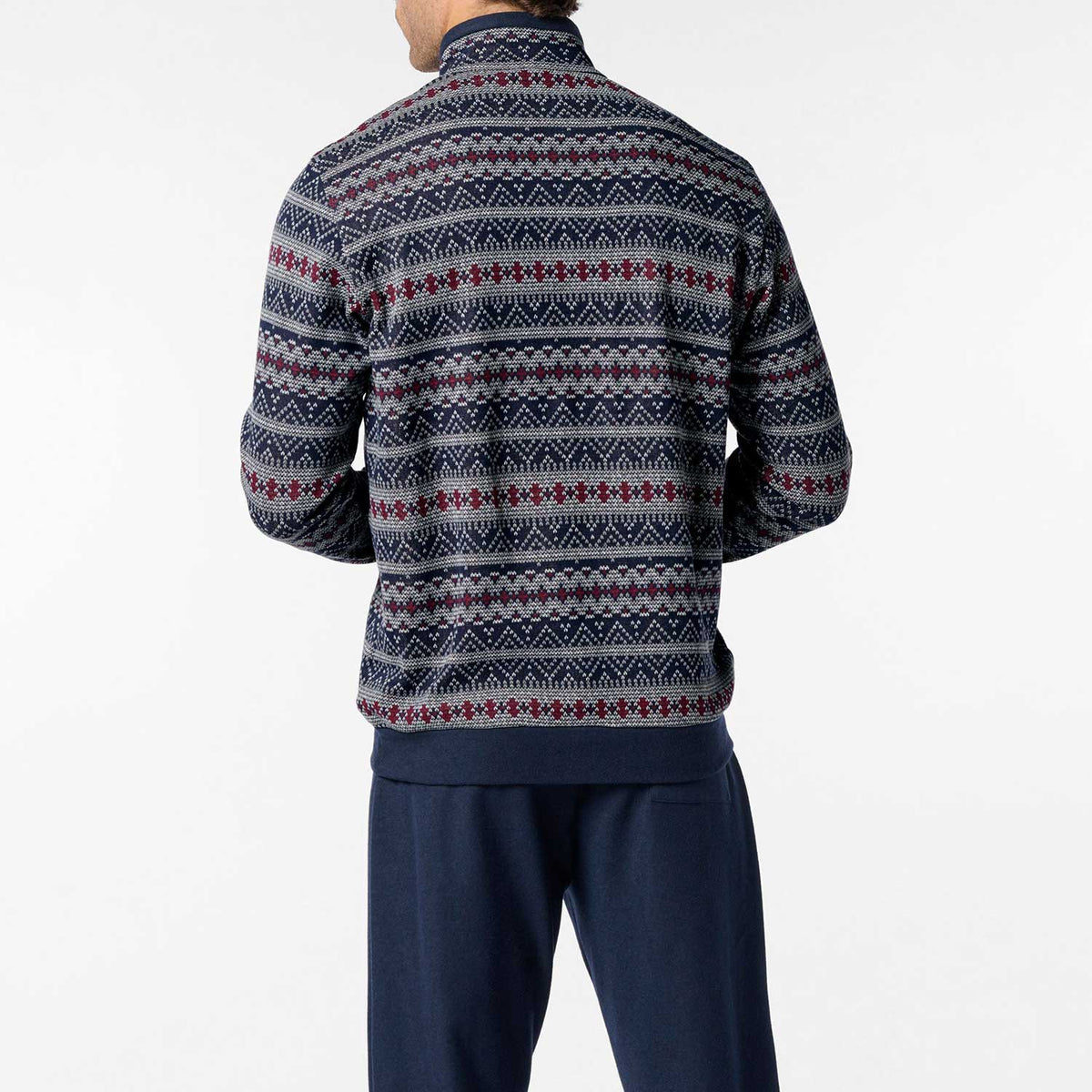 Pigiama uomo fantasia collo alto jersey caldo Perofil VPRT93228