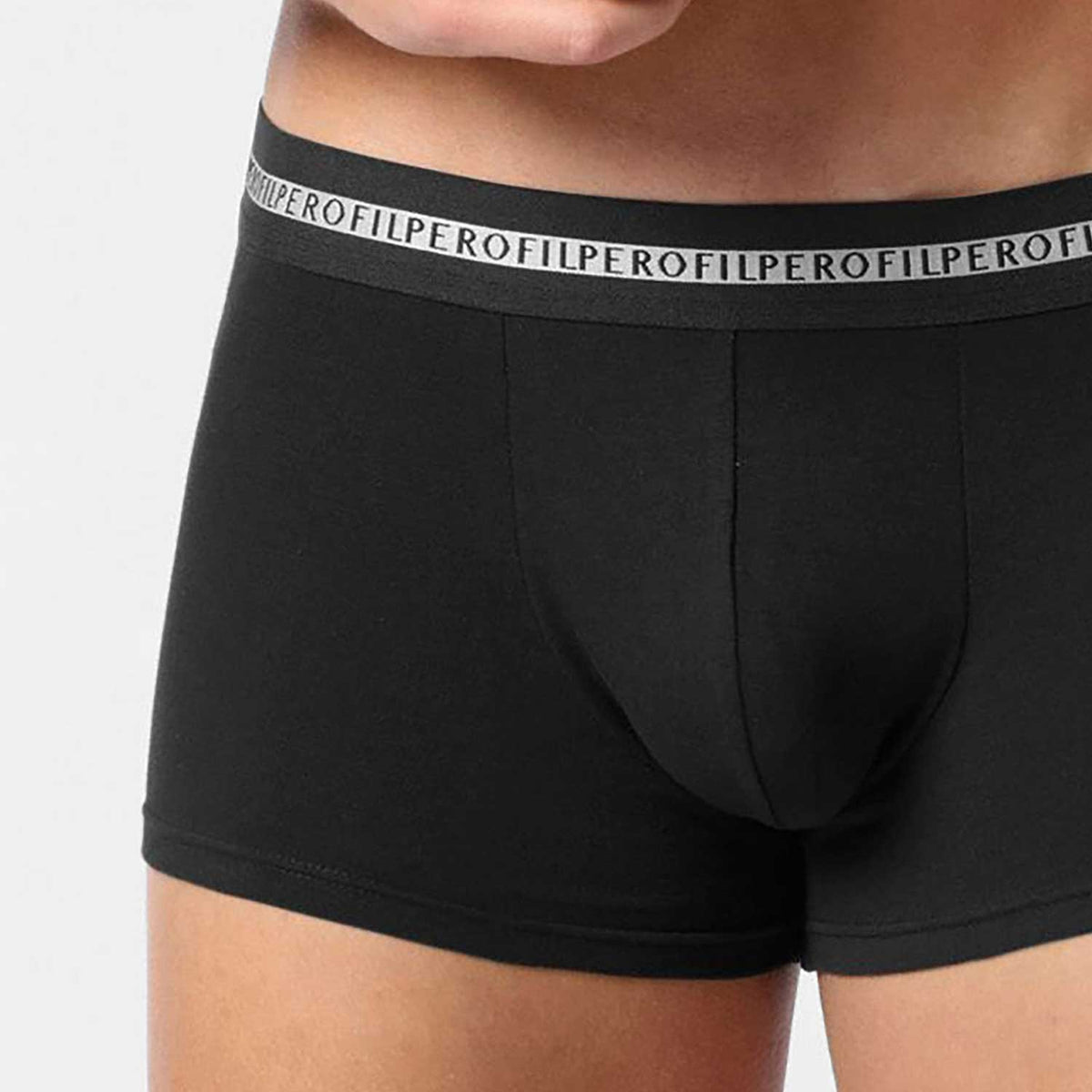 Boxer uomo corti cotone elasticizzato con logo Perofil 2 pezzi