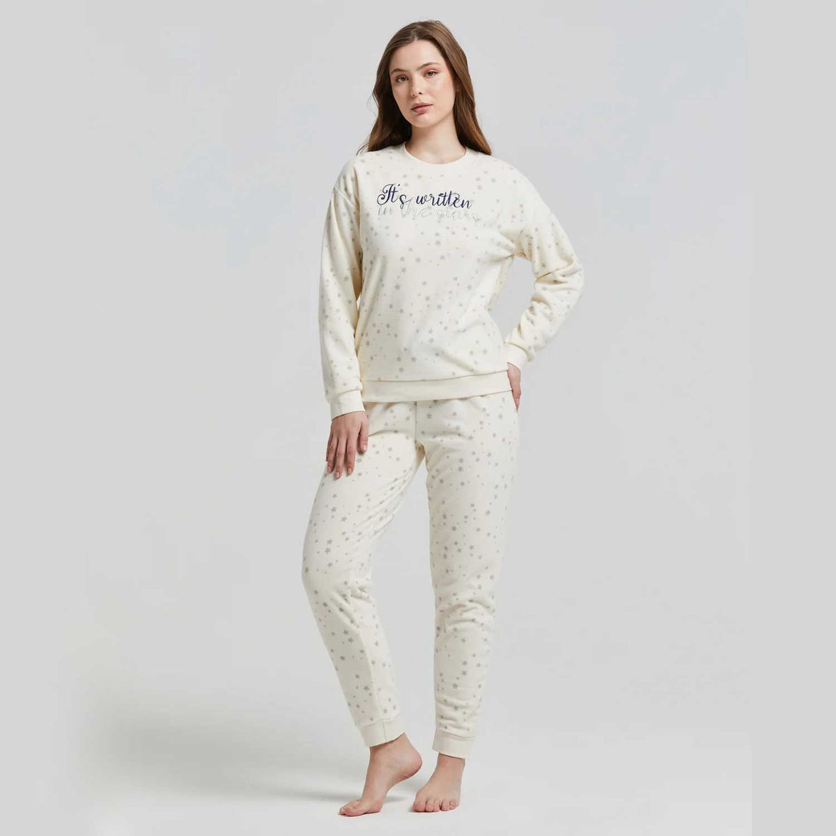 Pigiama donna in pile con stelline Pompea lapponia