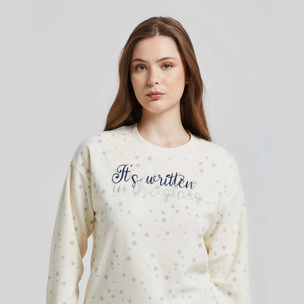 Pigiama donna in pile con stelline Pompea lapponia