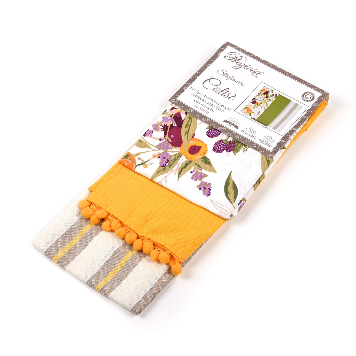 Strofinacci Preziosa Calise.S09 100% Cotone set 3pz