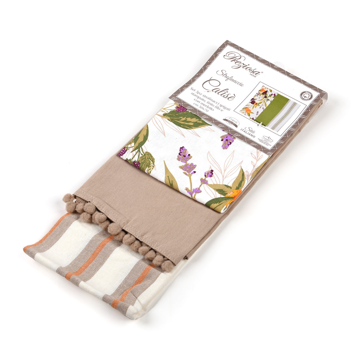 Strofinacci Preziosa Calise.S09 100% Cotone set 3pz