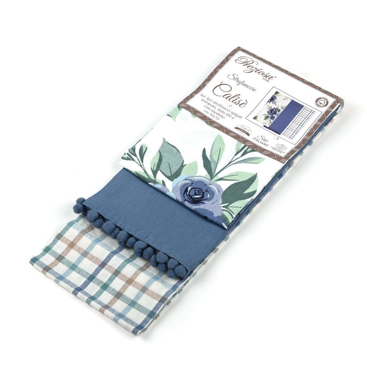 Strofinacci Preziosa Calise.S09 100% Cotone set 3pz