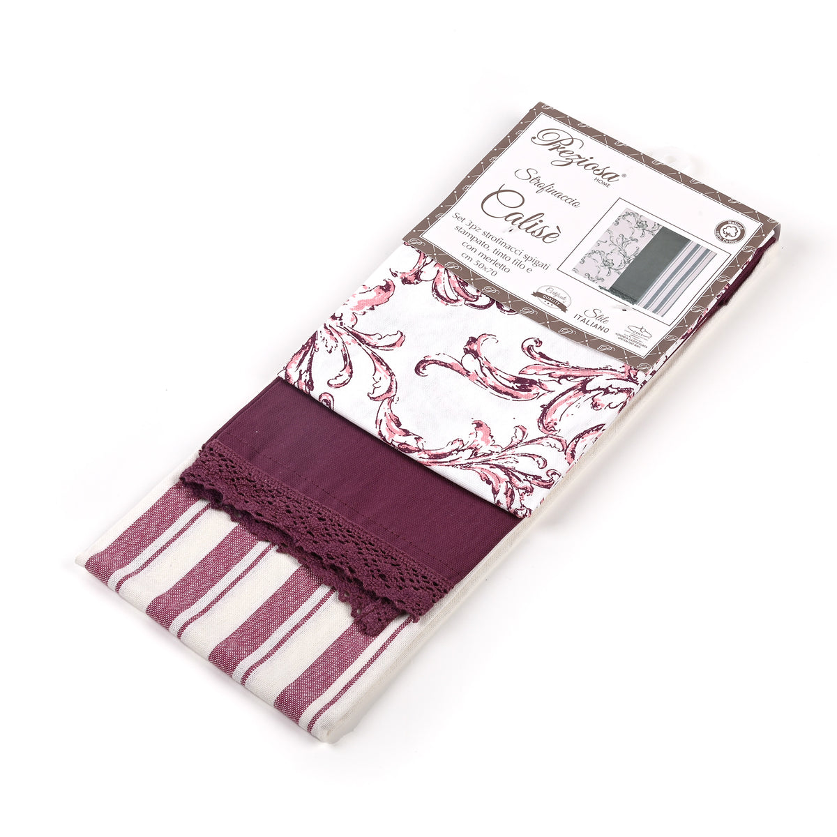Strofinacci Preziosa Calise.S09 100% Cotone set 3pz
