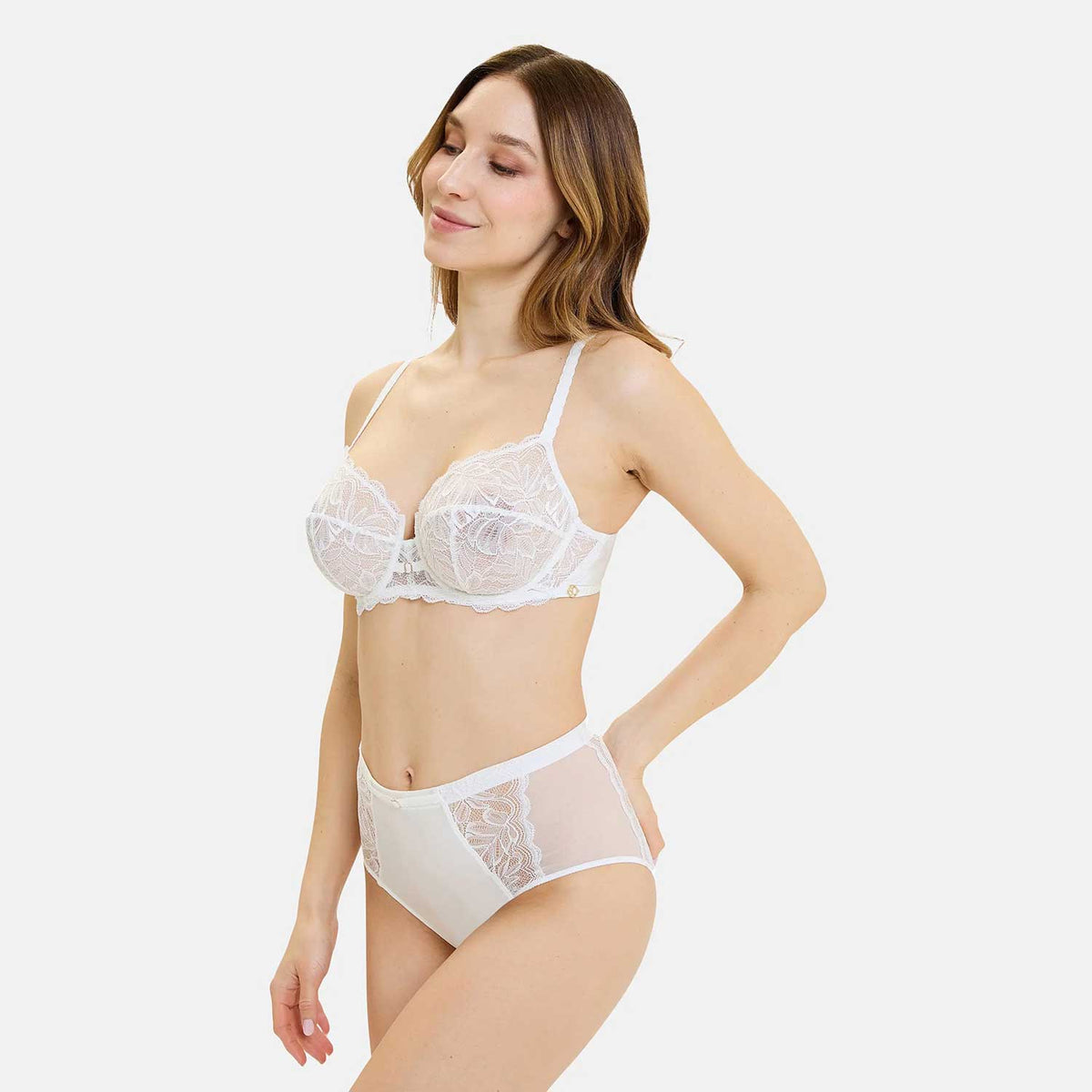 Culotte a vita alta pizzo e microfibra Sans Complexe 61QAO32