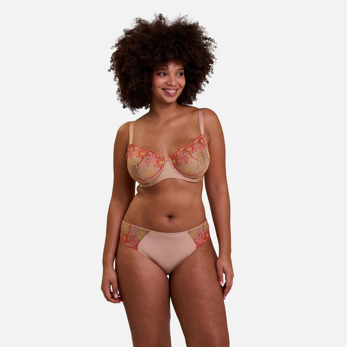 Slip Vita Media microfibra e tulle con ricami floreali Sans Complexe 60PAL79