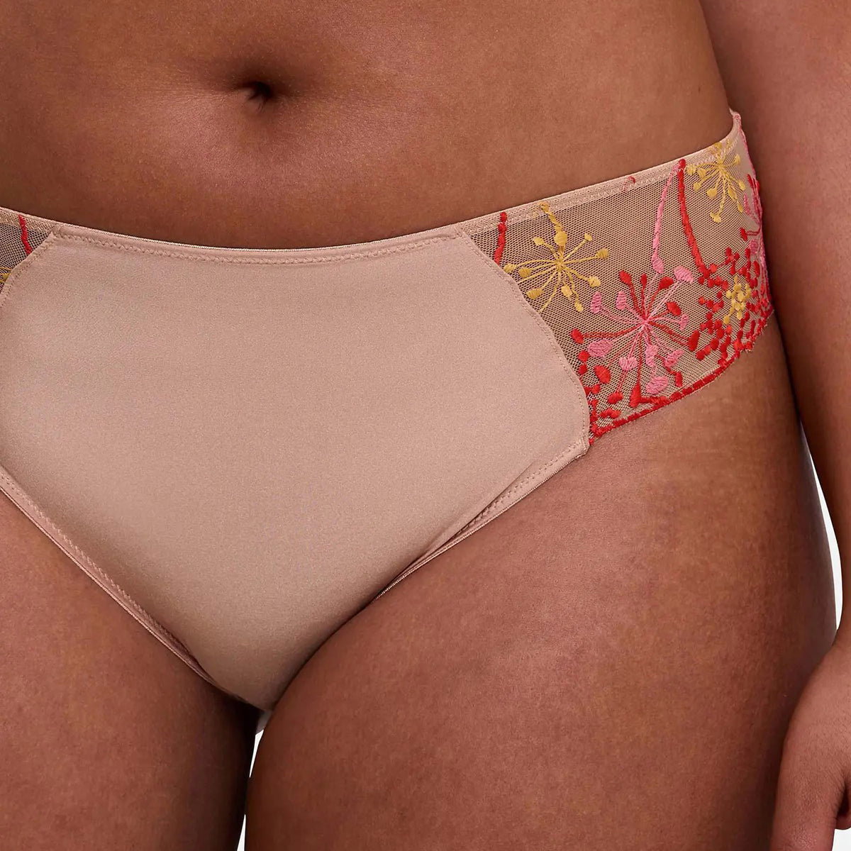 Slip Vita Media microfibra e tulle con ricami floreali Sans Complexe 60PAL79