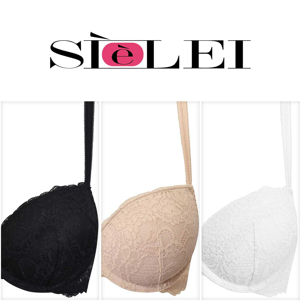Reggiseno push up Sièlei 2680 con ferretto in pizzo