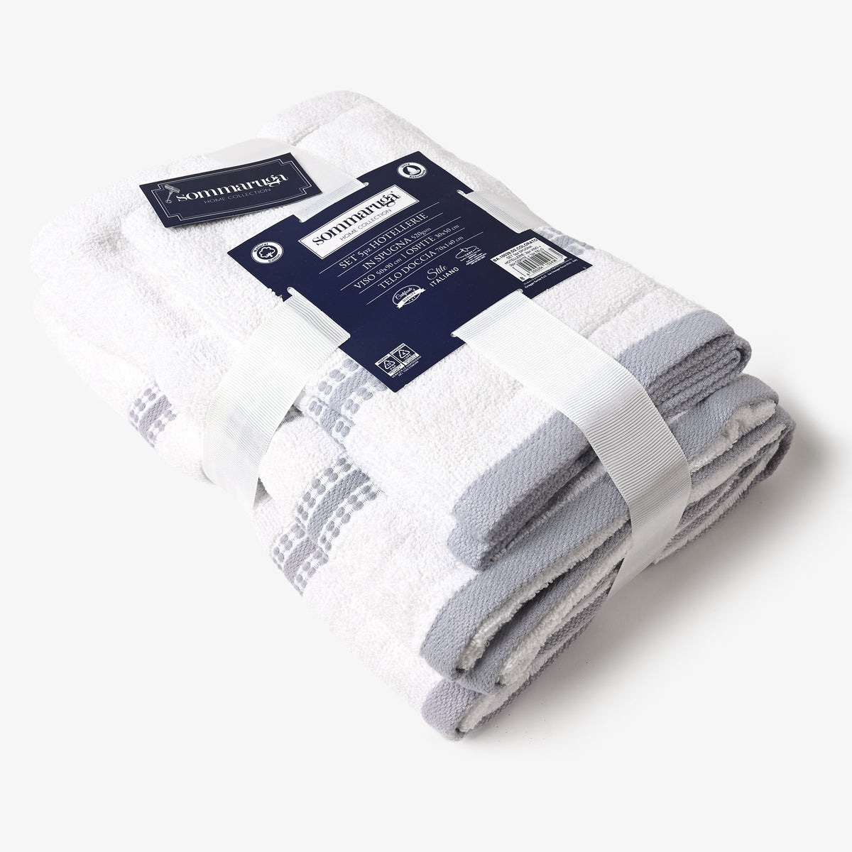 Set di asciugamani spugna di cotone Sommaruga 5 pz