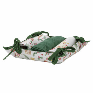 Set da cucina strofinacci natalizi + cesto Thun 3 pezzi