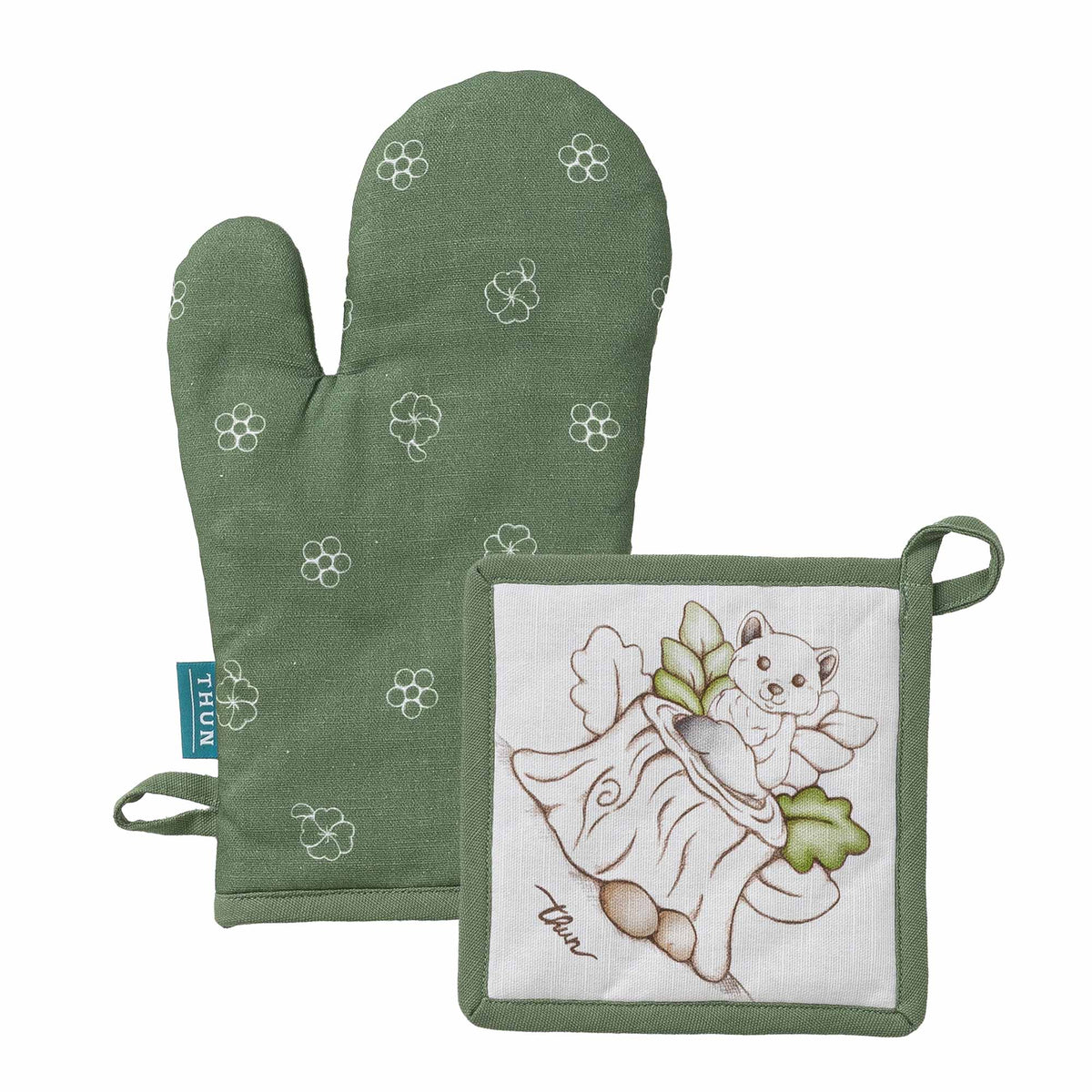 Set da cucina con volpe guantone + presina Thun fox 2 pezzi