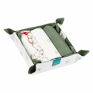 Set da cucina strofinacci a fantasia + cesto Thun 3 pezzi 