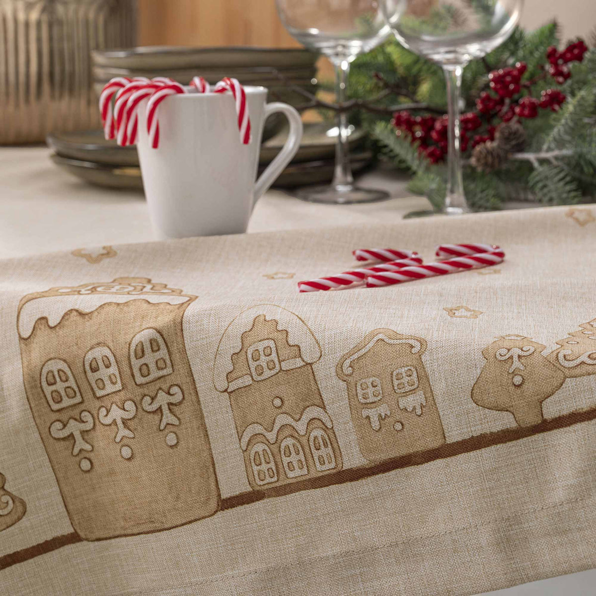 Tovaglia antimacchia natalizia Thun Gingerbread