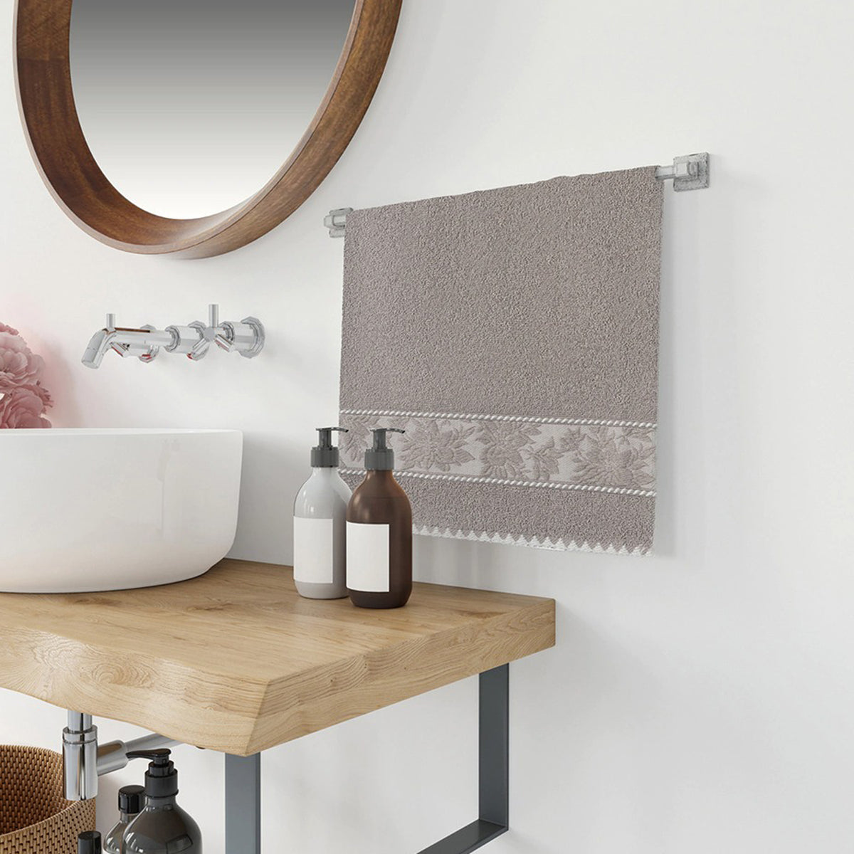 Asciugamani viso + ospite 100% cotone Vingi Ivonne