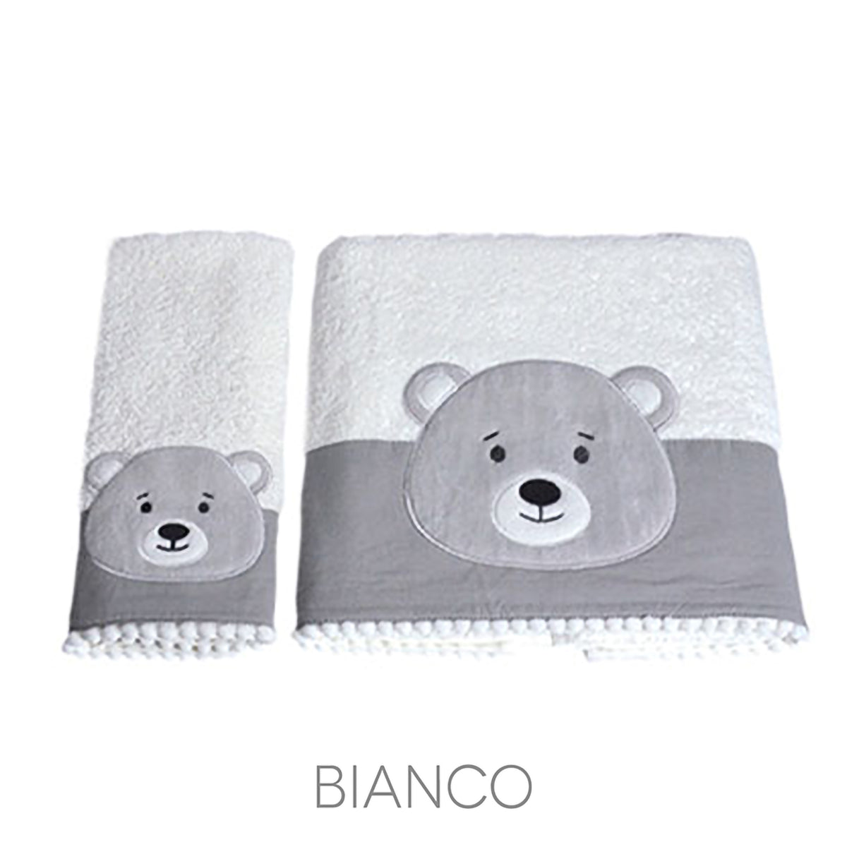 Asciugamani Bimbo con orsacchiotto 100% Cotone Vingi Yoghi 2 Pezzi