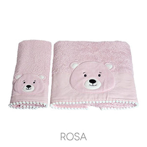 Asciugamani Bimbo con orsacchiotto 100% Cotone Vingi Yoghi 2 Pezzi