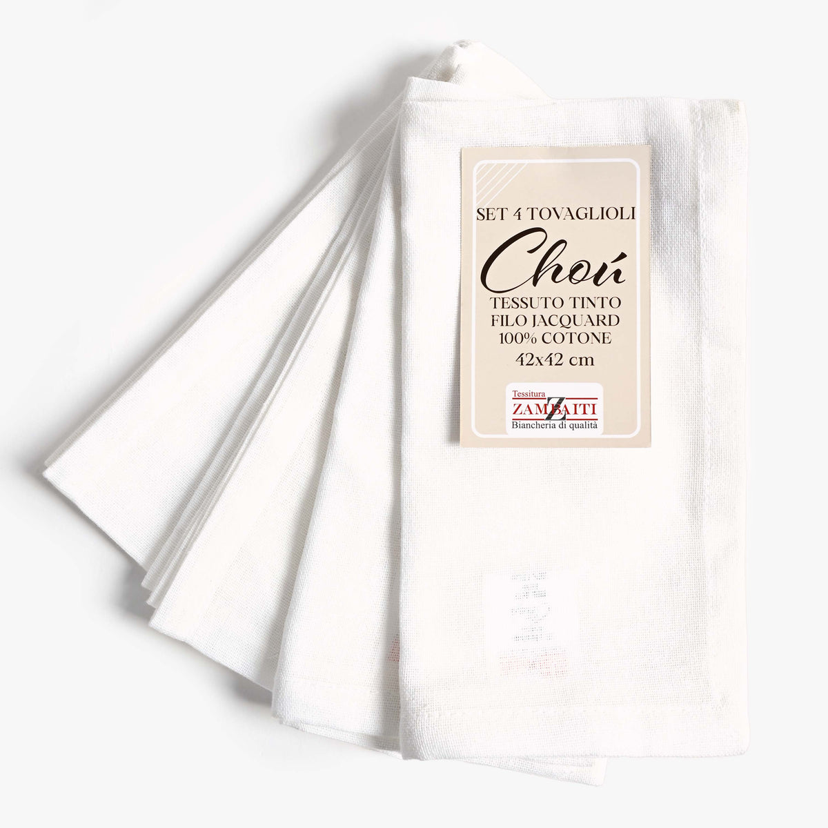 Set 4 Tovaglioli Zambaiti Chou 100% cotone