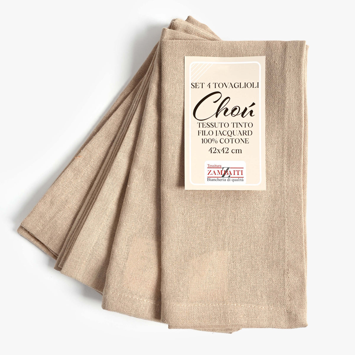 Set 4 Tovaglioli Zambaiti Chou 100% cotone