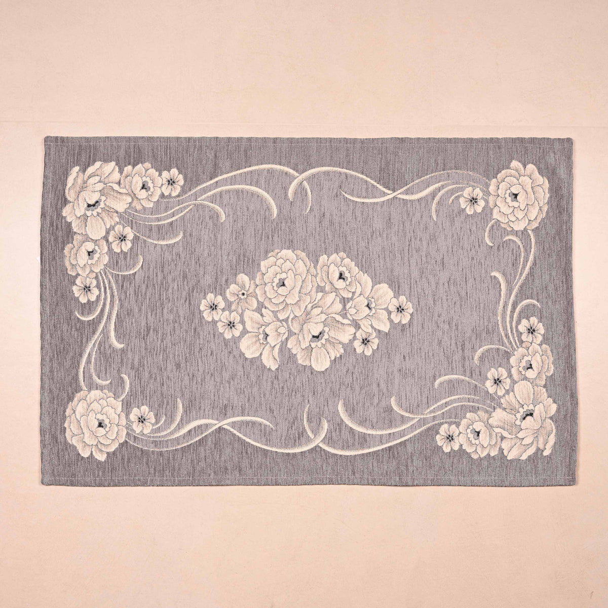 Tappeto floreale in jacquard ciniglia Incanto Clasik Zambaiti