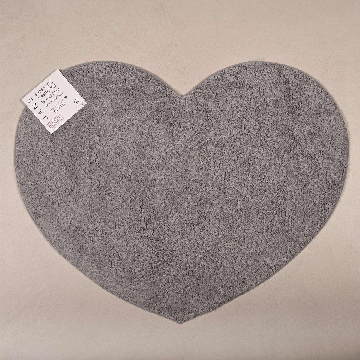 Tappeto bagno Forma di Cuore in 100% Cotone Jane Zambaiti 